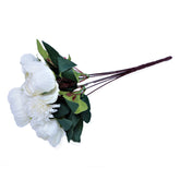 Artificial White Roses Peony Blossoms Bunch