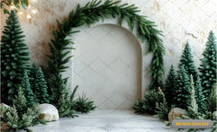 Snow Arch Christmas Tree Backdrop