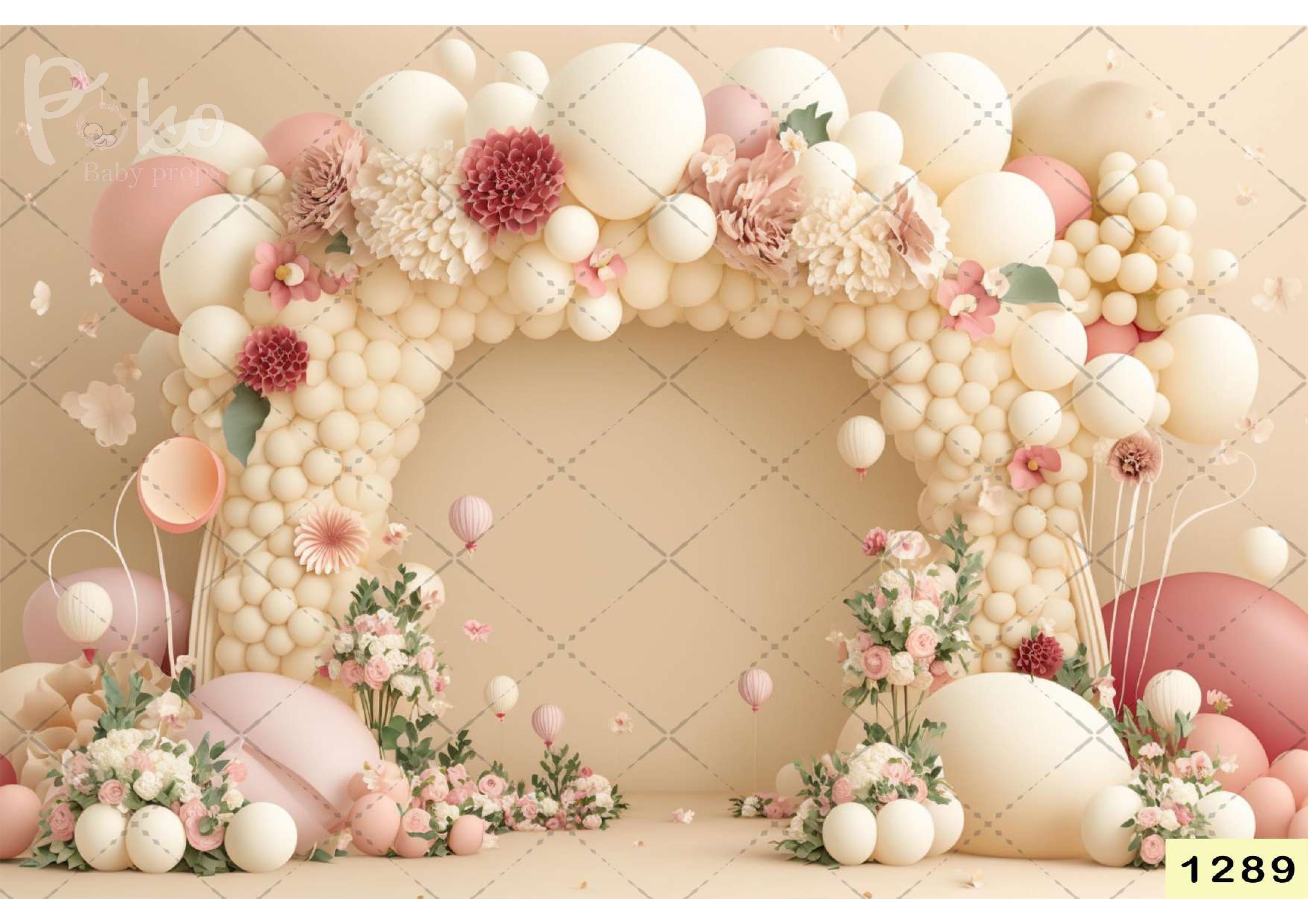 Light Sandal Flower Backdrop