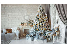 Silver Color Christmas Backdrop