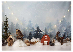 Christmas Teddy Backdrop