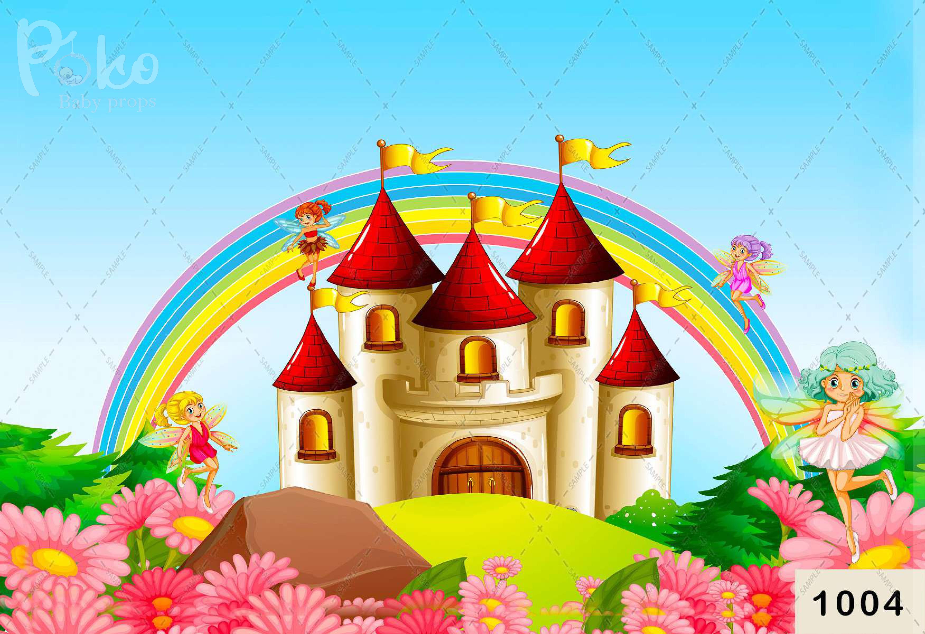 Rainbow Fantasy Castle Backdrop