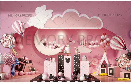 Pink Color With Candy Backdrop