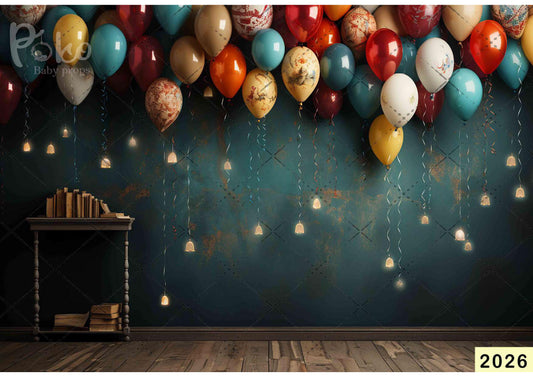 Upside Balloon Birthday Backdrop