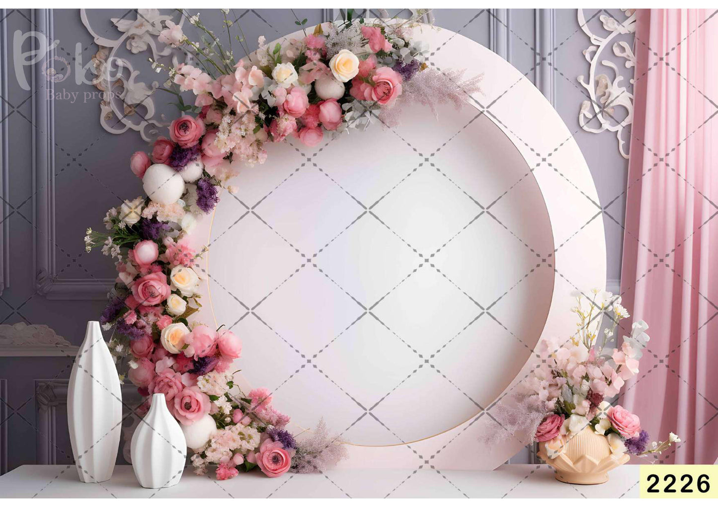 Pink Floral Decoration Backdrop