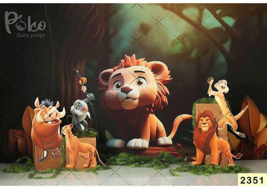 Fabric backdrop-Lion King Jungle Backdrop