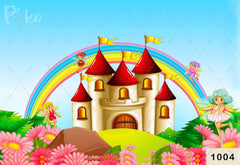 Rainbow Fantasy Castle Backdrop