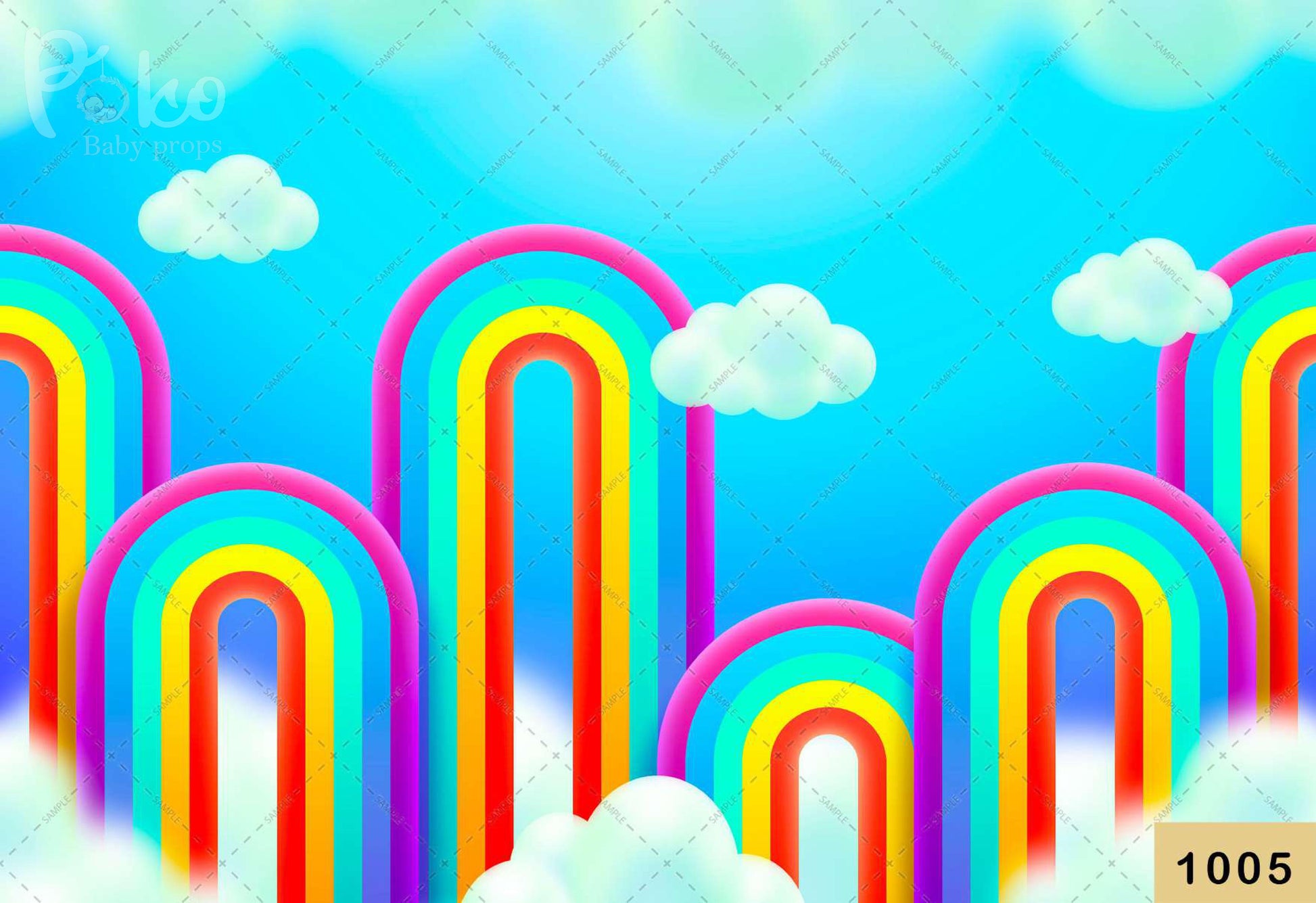 Rainbow Color Cover With Cloud Backdrop