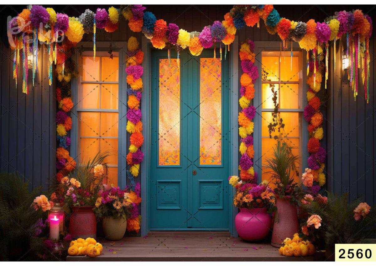 Door Floral Decoration babyphotoshoot Backdrop