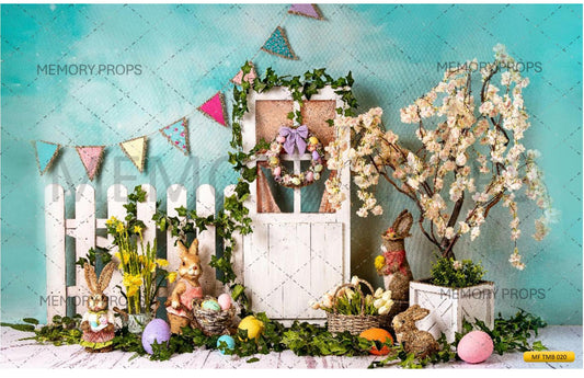 Fabric Backdrop-Easter Egg With Bunny Backdrop