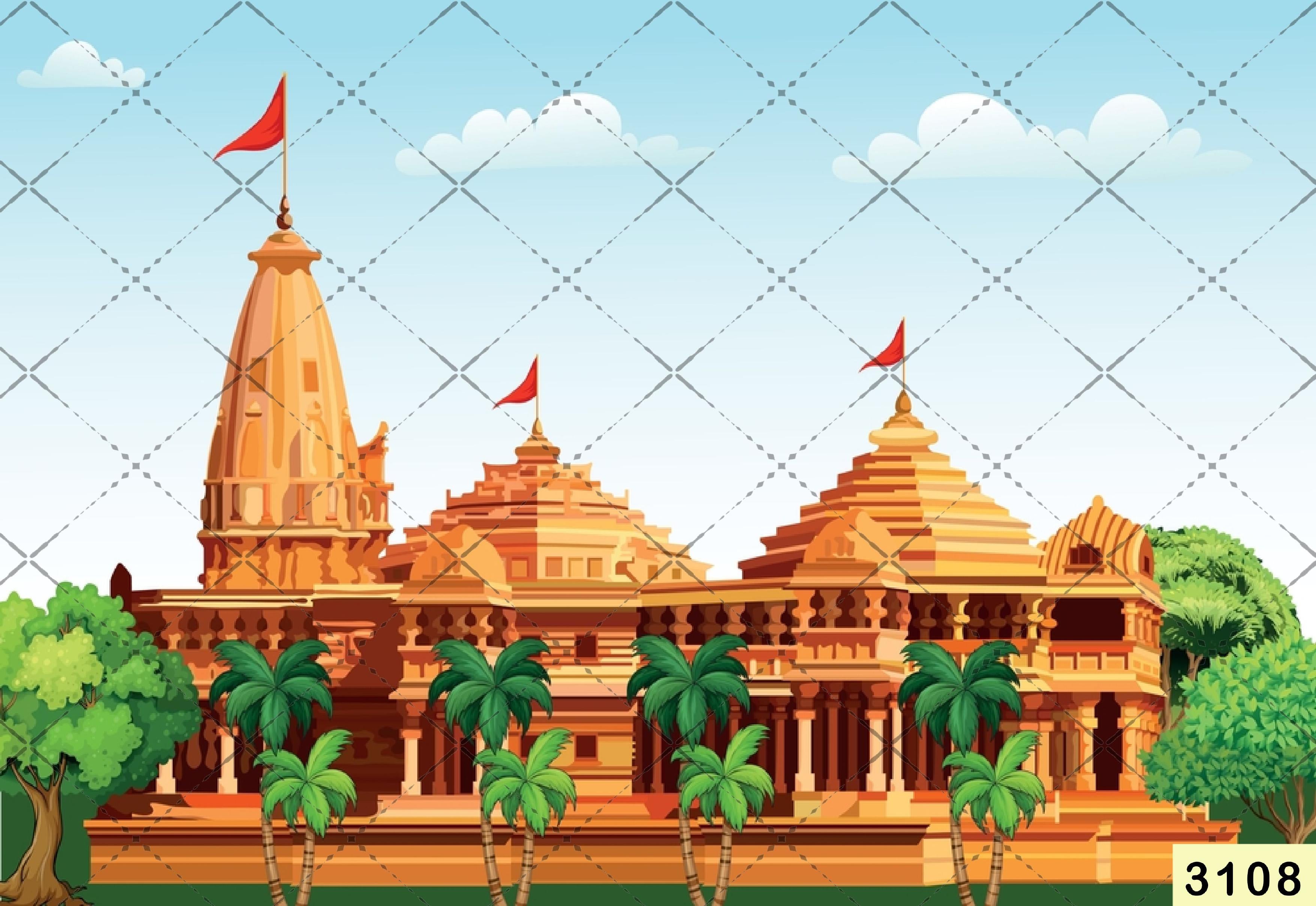 Ram Mandir Backdrop