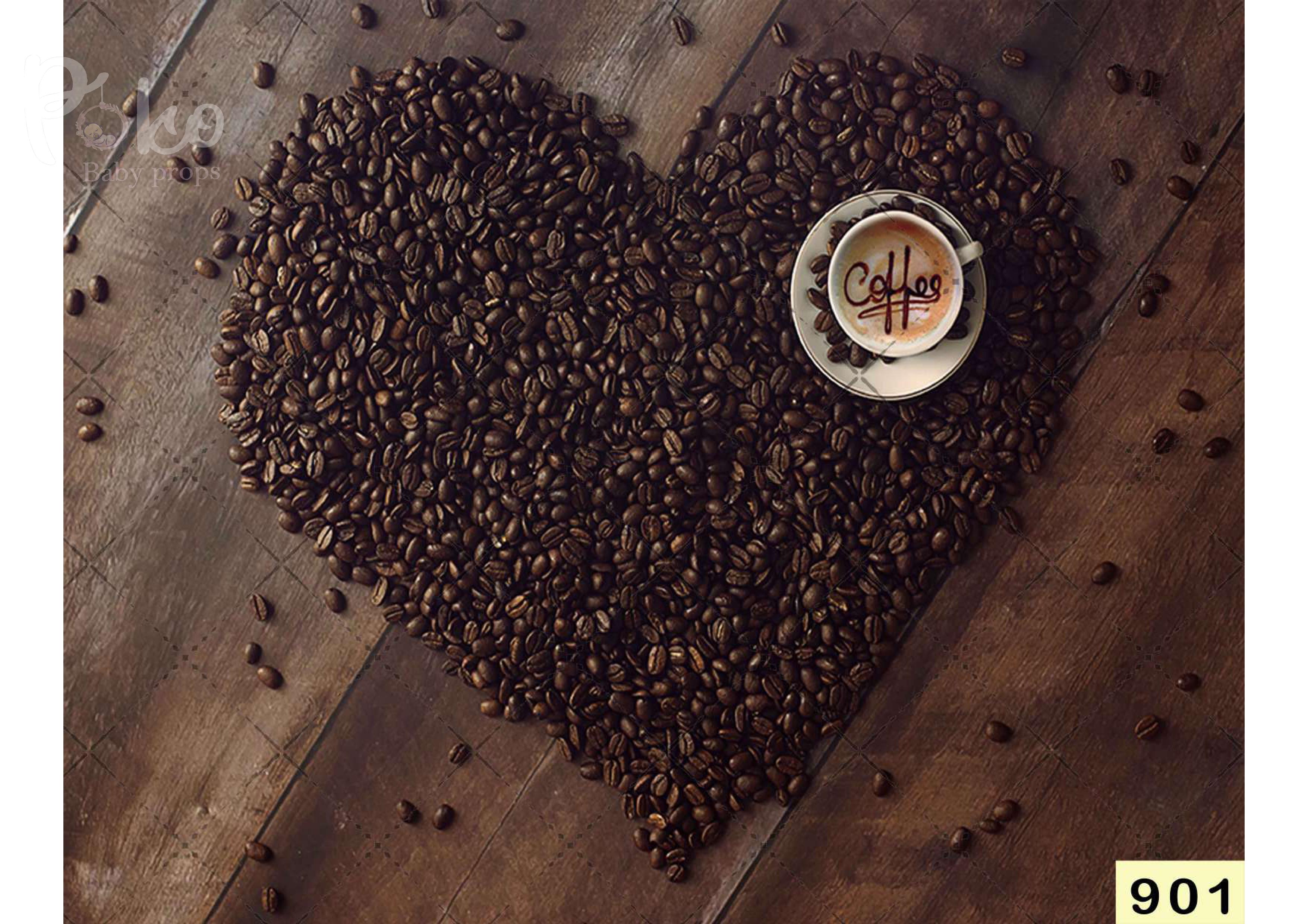 Coffee Bean With Heart babyphotoshoot Backdrop