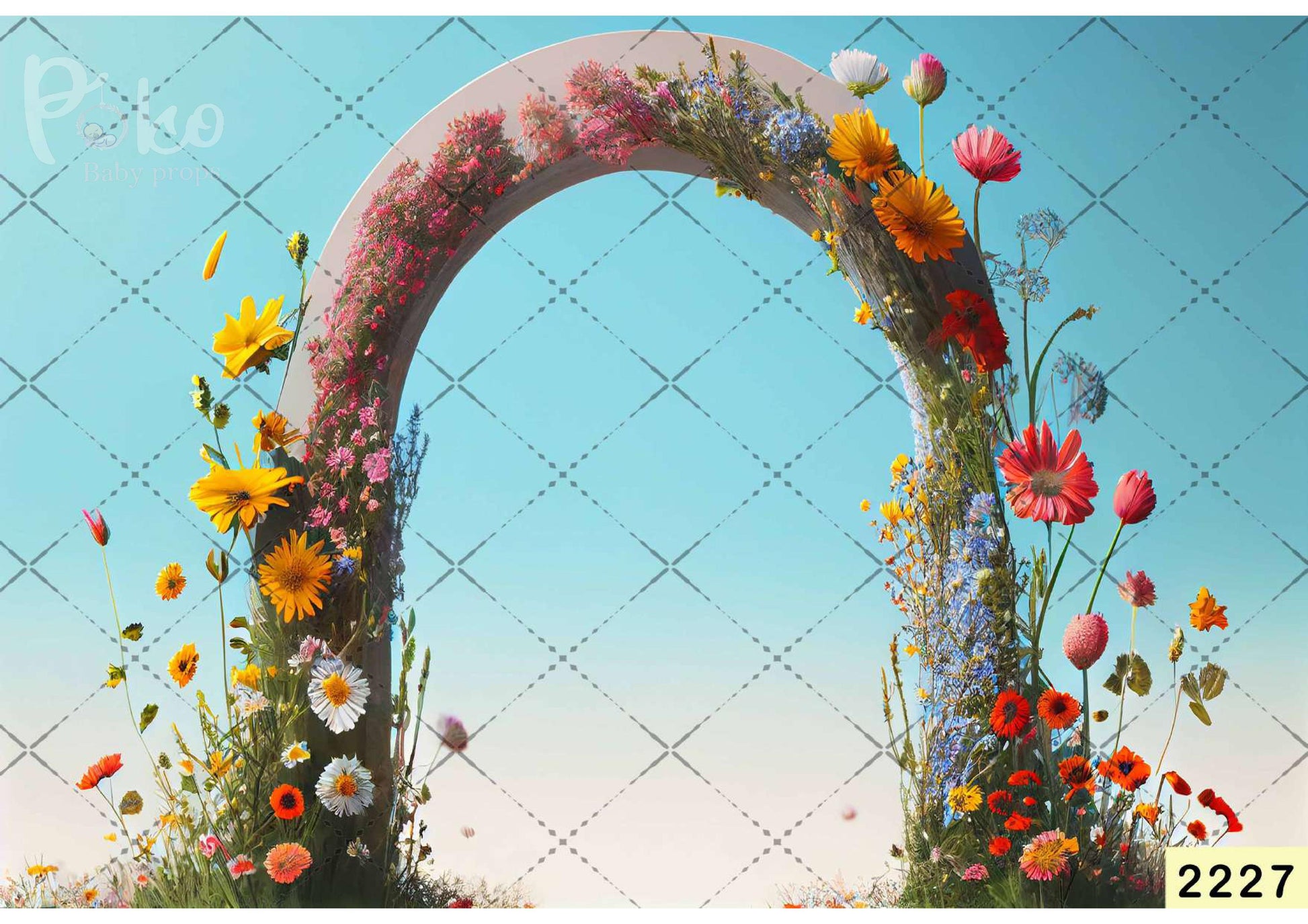 Arch Wood Floral babyphotoshoot Backdrop