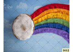 Fur Bowl With Rainbow babyphotoshoot Backdrop