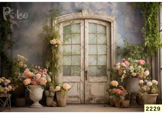 Peach Flower Pot Backdrop