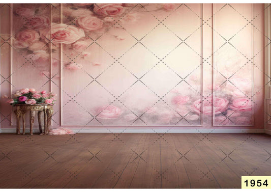 Pink Rose Flower Wall Backdrop