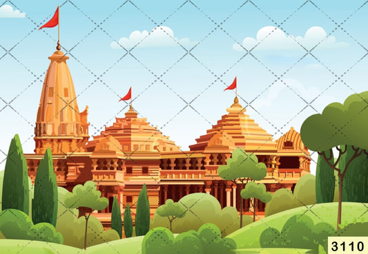 Fabric Backdrop-Rama Temple Backdrop