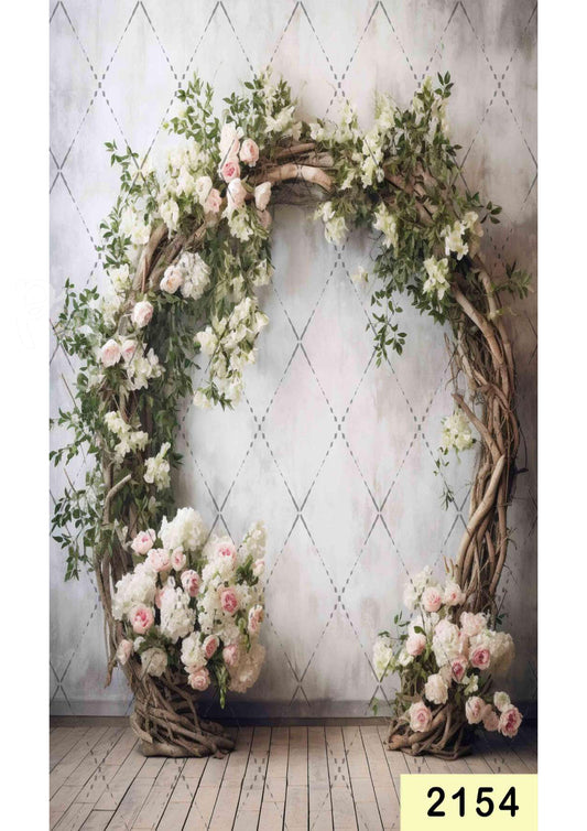 Fabric backdrop-Nest With Flower Backdrop