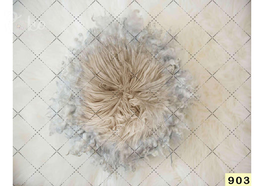 Fabric backdrop-White And Brown Fur Backdrop