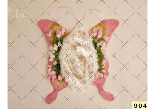 Fabric backdrop-Butterfly Pink  With Fur Backdrop