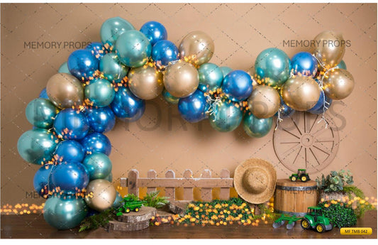 Fabric Backdrop-Garden Balloon Decoration Backdrop