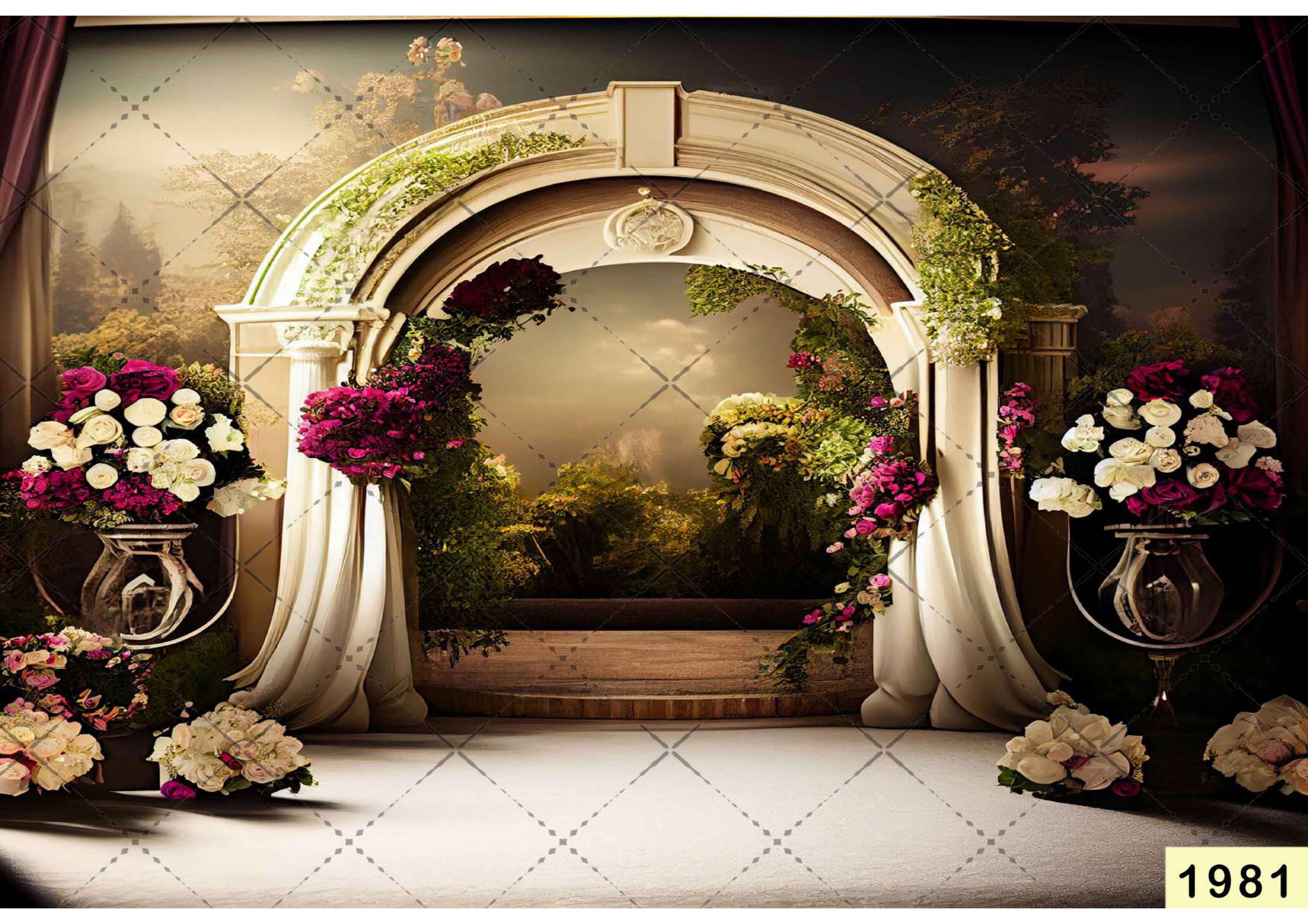 White Pink Arch Backdrop