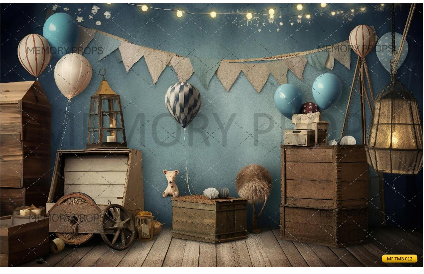 Vintage Balloon Decoration Backdrop