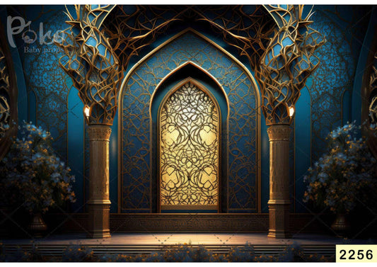 Fabric backdrop-Navy Blue Aladdin Palace Backdrop