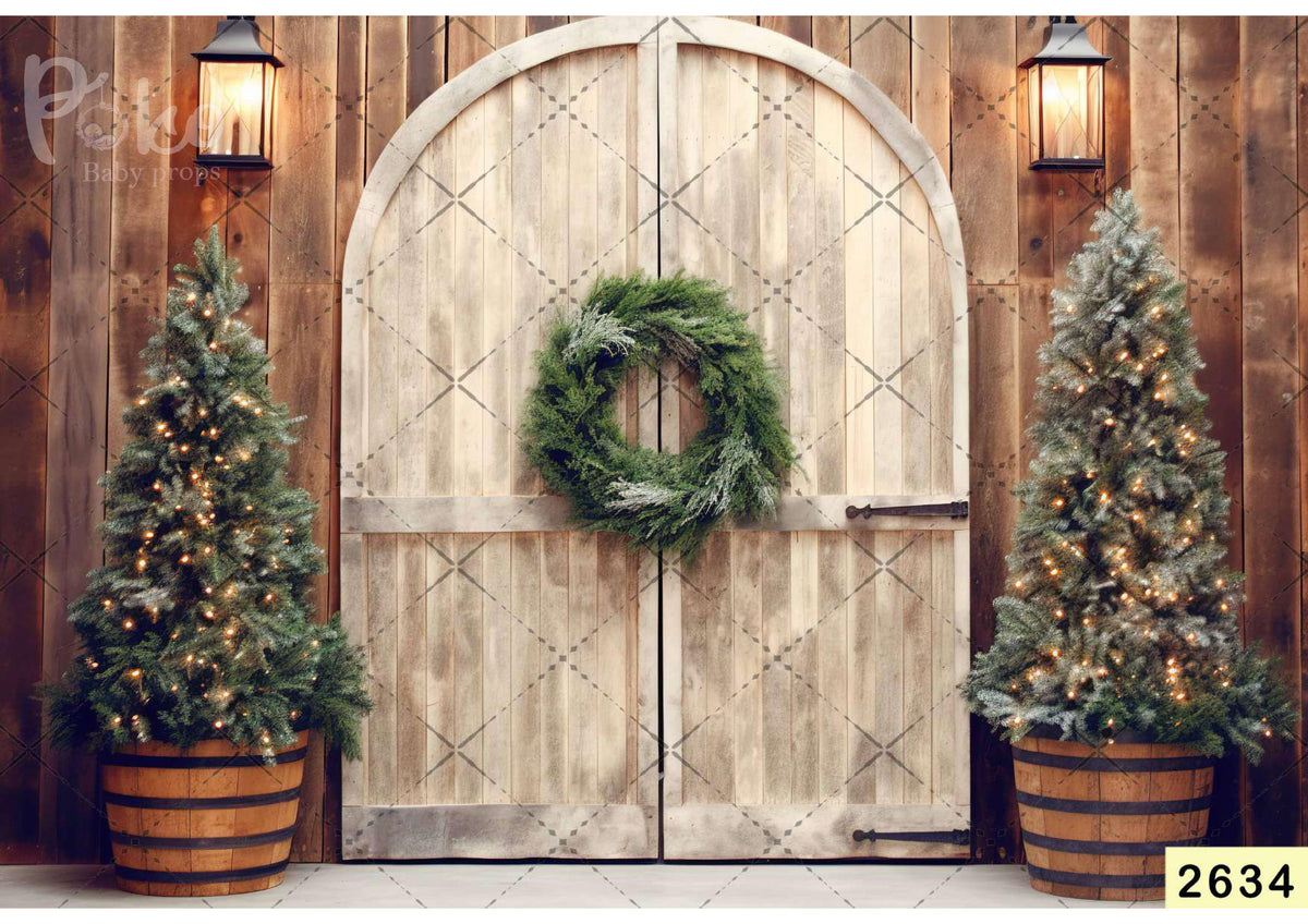 Christmas Door Decor babyphotoshoot Backdrop