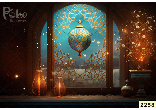 Fabric backdrop-Arabic New Year Backdrop