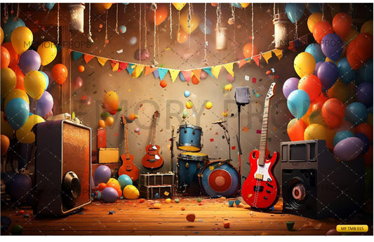Fabric Backdrop-Musician Balloon Backdrop