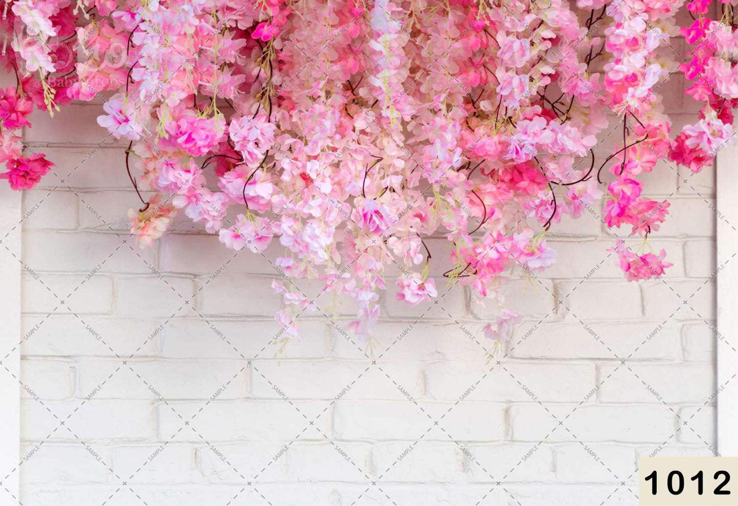 Pink Flowers Upside Cover Backdrop