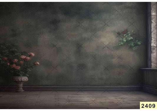 Fabric Backdrop-Dark Wall Flower Backdrop