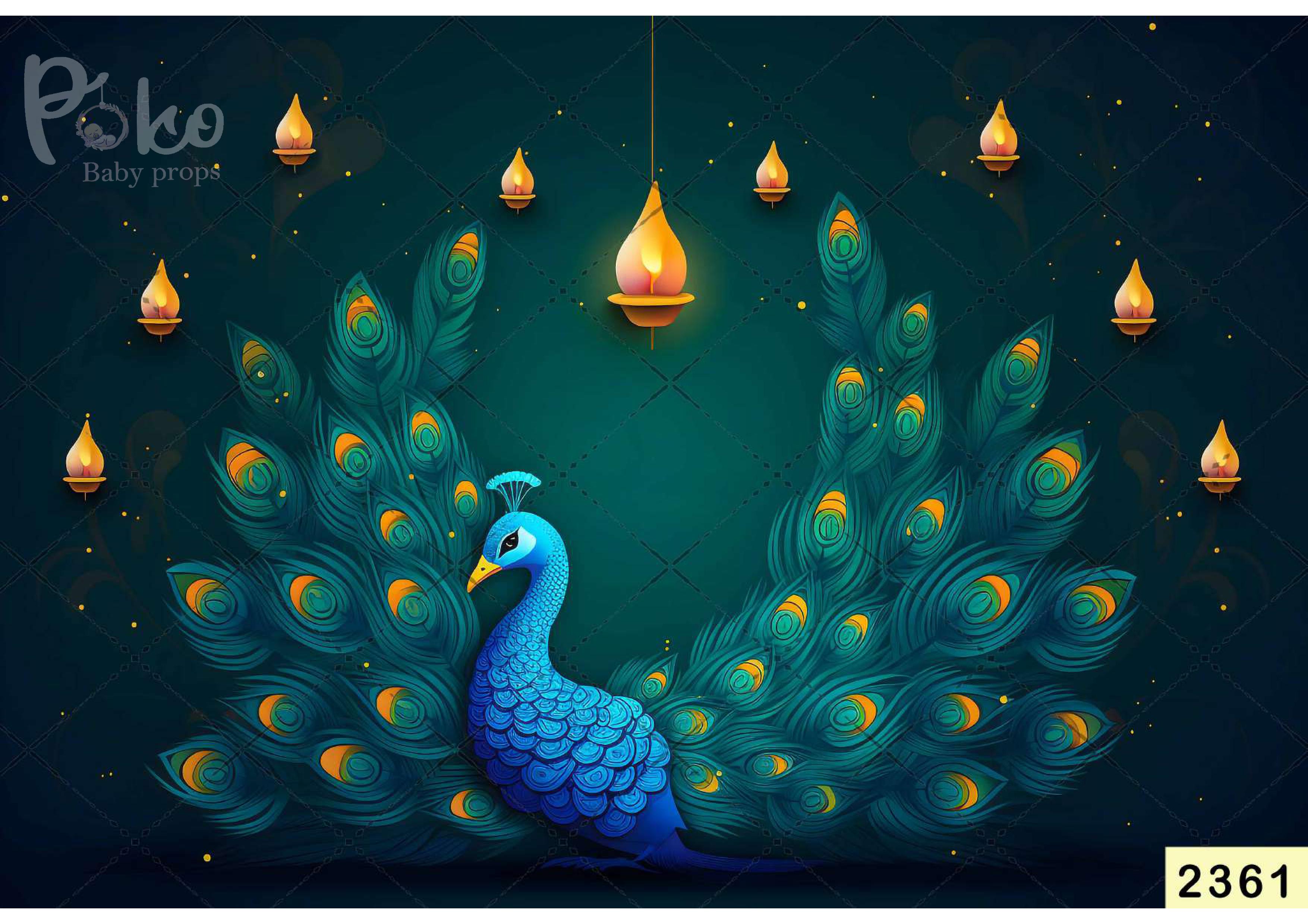 Peacock Lamp Backdrop