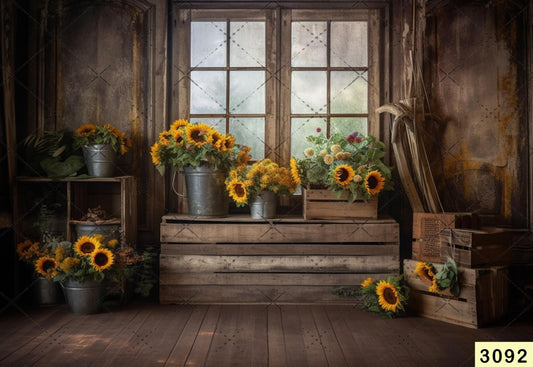 Fabric Backdrop-Sunflower Window Backdrop