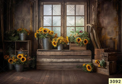 Sunflower Window Backdrop