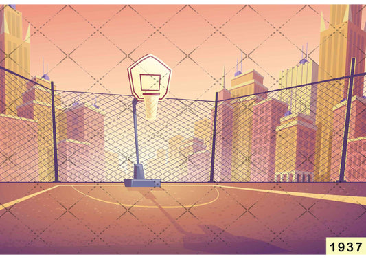 Fabric backdrop-Basketball Court Backdrop