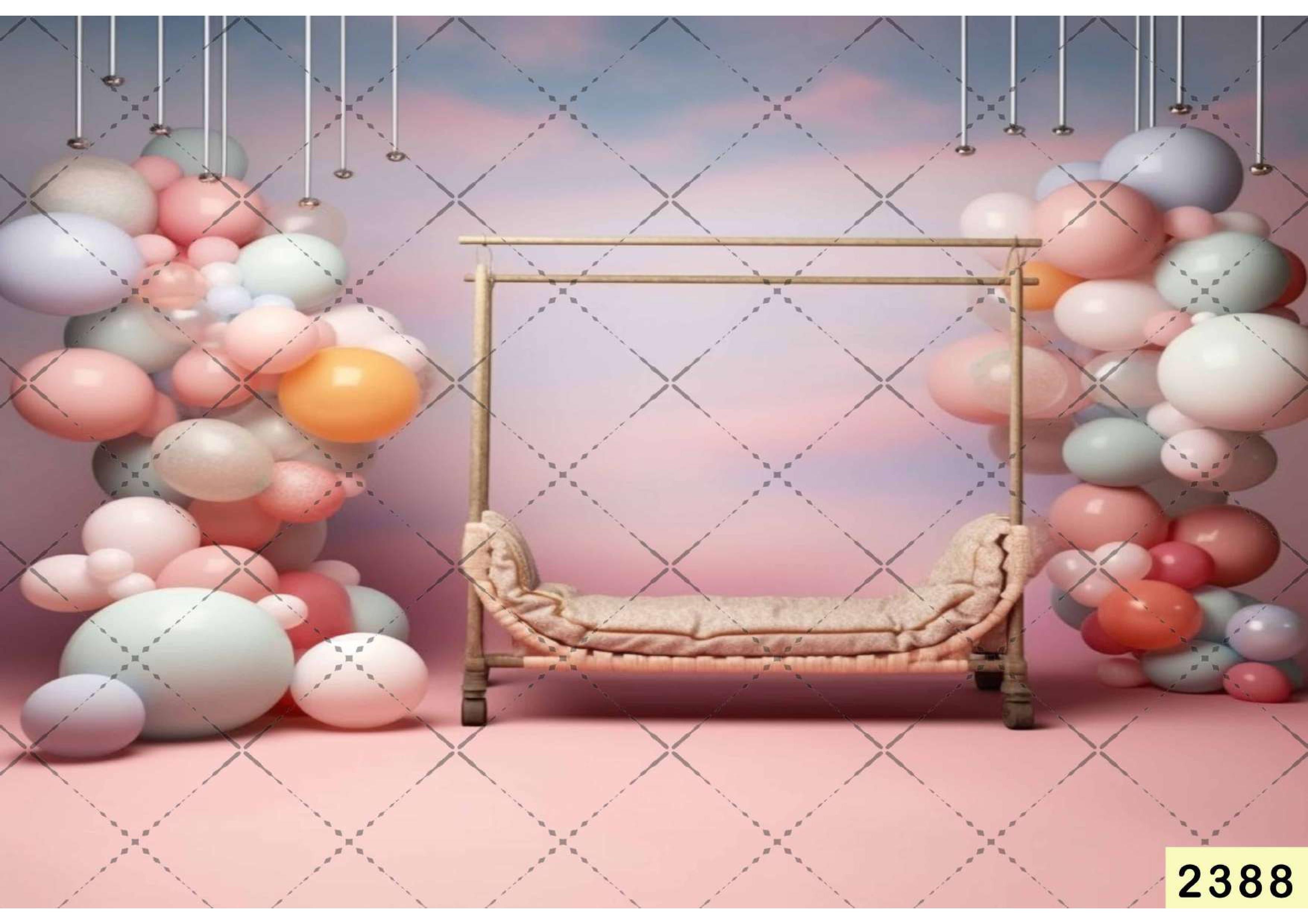 Cart Baloon babyphotoshoot Backdrop