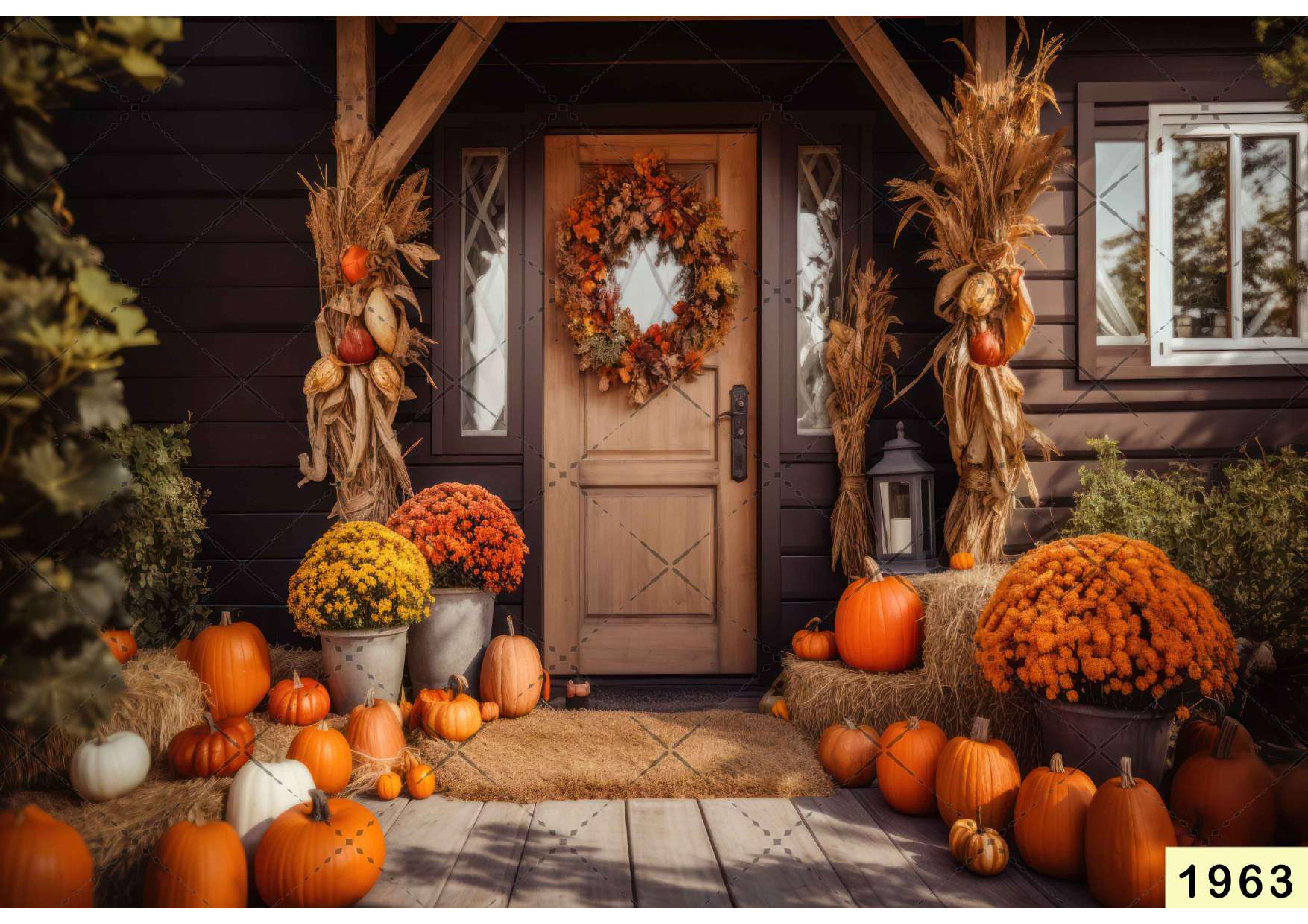 Halloween With Pumpkin Backdrop