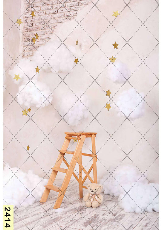 Fabric Backdrop-Ladder Teddy Backdrop