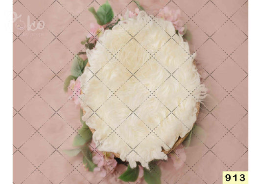 Fabric backdrop-Pink Flower Creeper Cover Backdrop