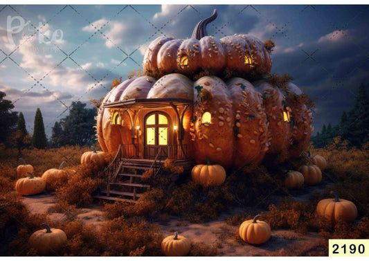 Fabric backdrop-Pumpkin Home Backdrop