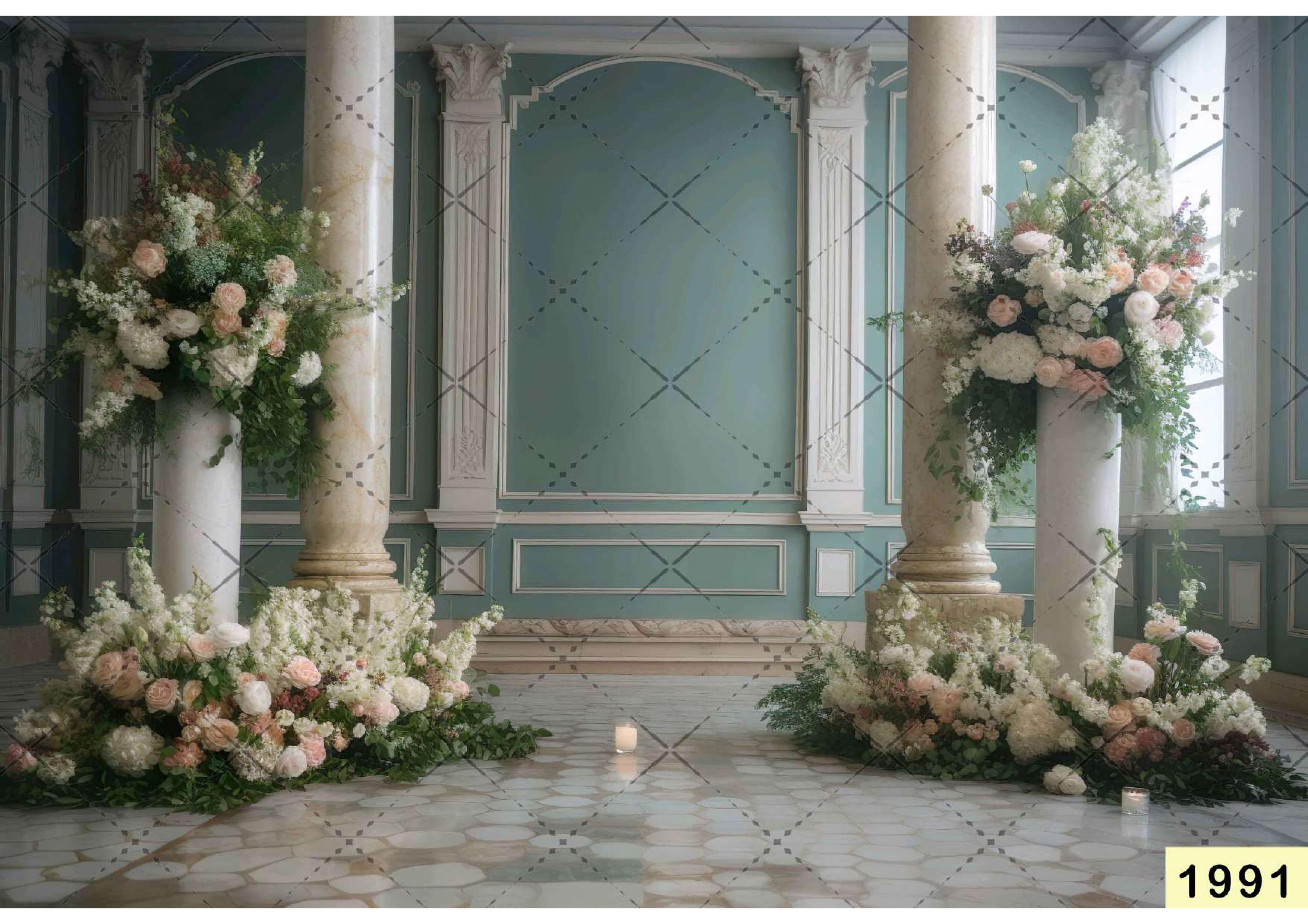 White Flower window Backdro