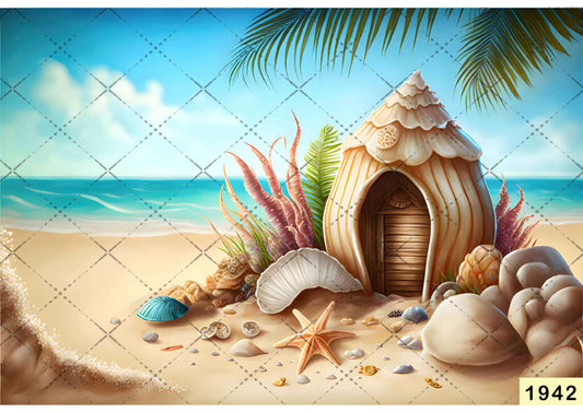 Shell Home Beach Backdrop