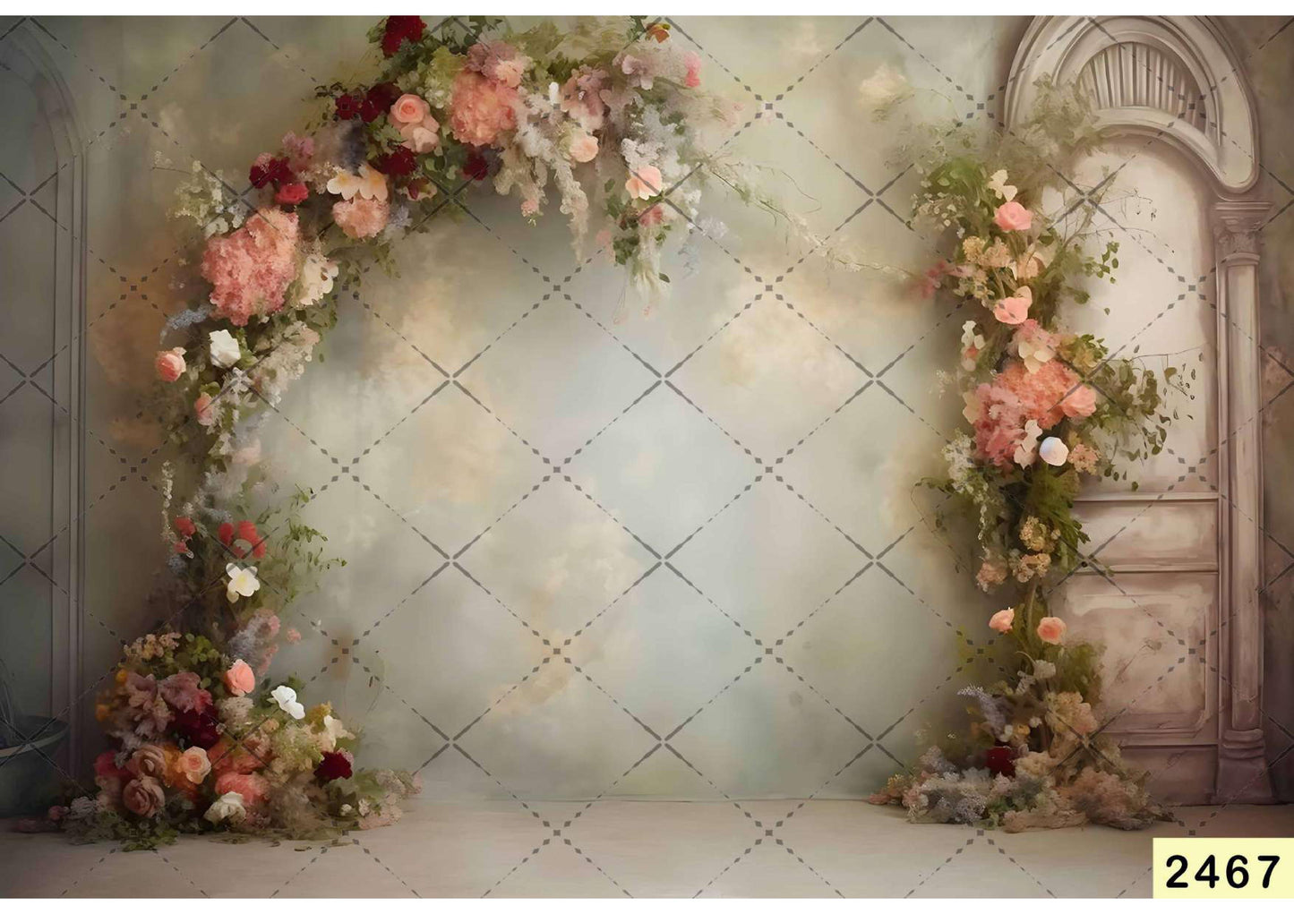 Side Rose Flowers Backdrop