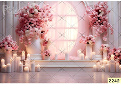 Rose Floral With Candle Backdrop