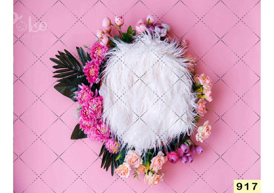 Fabric backdrop-Pink Color Creeper Flower Backdrop