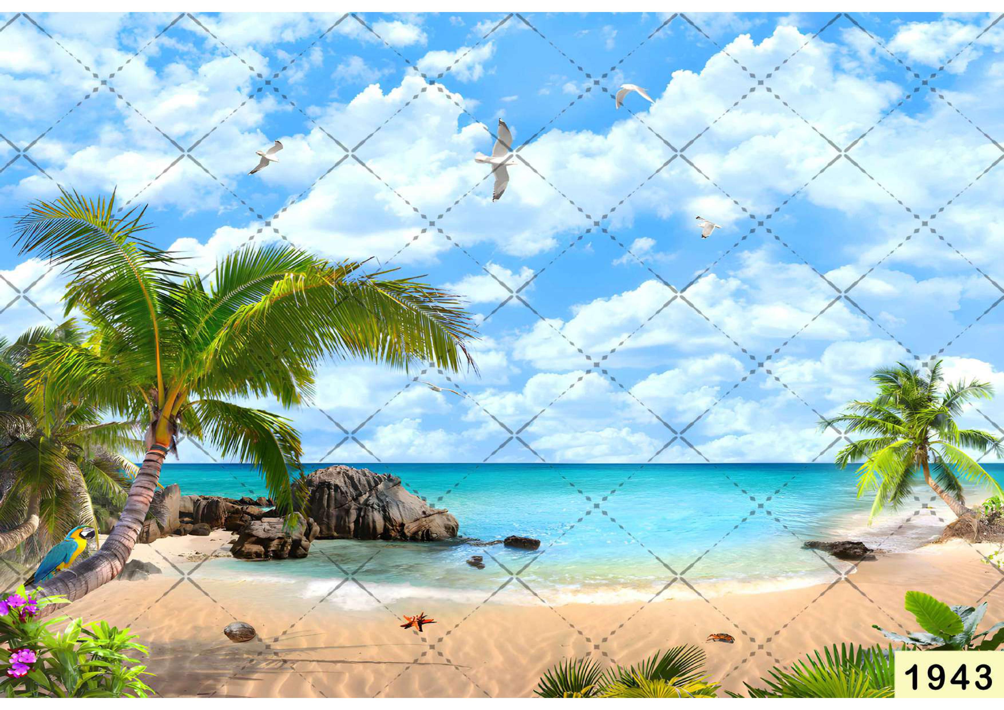 Coconut Tree Beach babyphotoshoot Backdrop