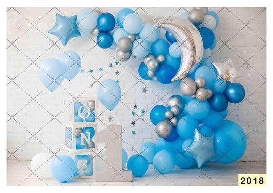 Light Blue Balloon Backdrop