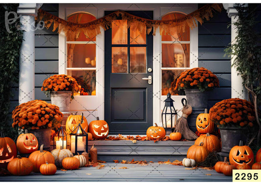 Fabric backdrop-Halloween Pumpkin Backdrop